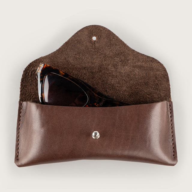 Atlantis Brown Leather Sunglasses Case - Atlantis Handmade Shoes - 4110061463549