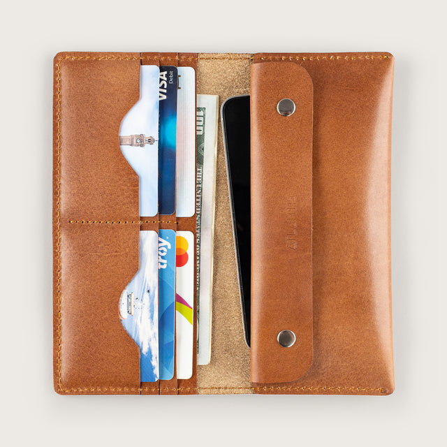 Atlantis Saddle Leather Large Wallet - Atlantis Handmade Shoes - 4110061446542