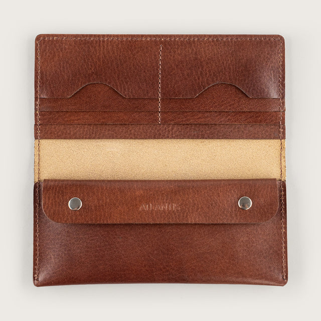 Atlantis Brown Leather Large Wallet - Atlantis Handmade Shoes - 4110061443541