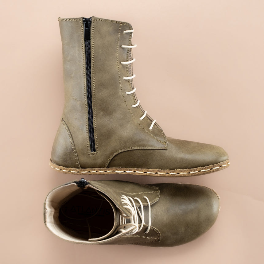 Kadın Yeşil Barefoot Yüksek Bilekli Bot