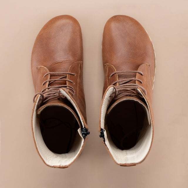 Braune Barefoot-Stiefeletten für Damen