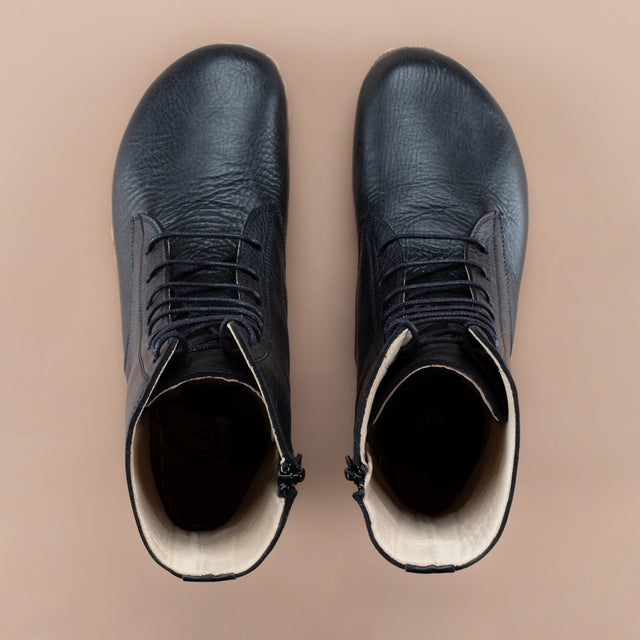 Schwarze Barefoot-Stiefeletten für Damen