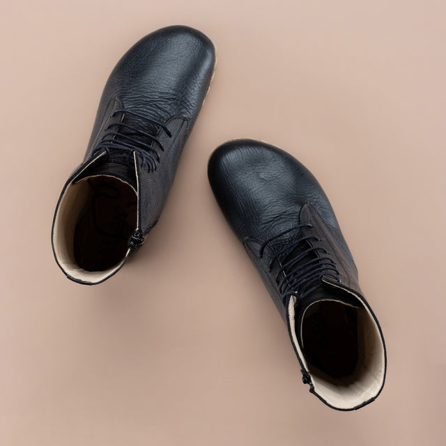 Schwarze Barefoot-Stiefeletten für Damen