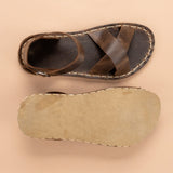 Coffee Criss-Cross Barefoot Sandals