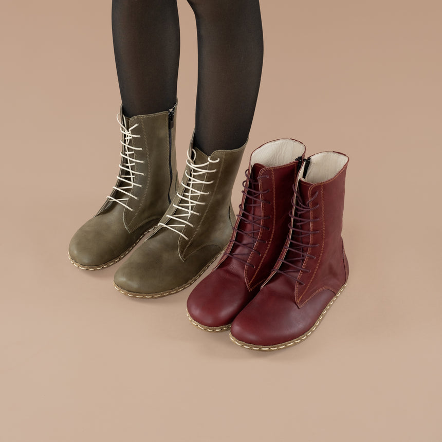 Kadın Yeşil Barefoot Yüksek Bilekli Bot