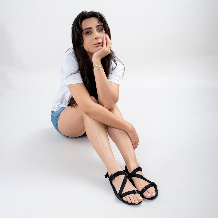 Women's Black Terra Barefoot Sandals - Atlantis Handmade Shoes -