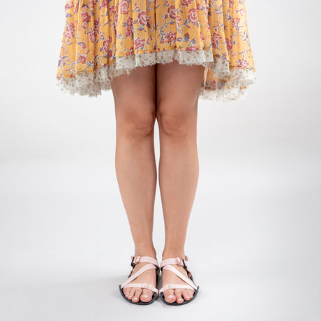 Women's Pink and Black Terra Barefoot Sandals - Atlantis Handmade Shoes -