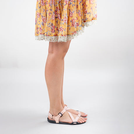 Women's Pink and Black Terra Barefoot Sandals - Atlantis Handmade Shoes -