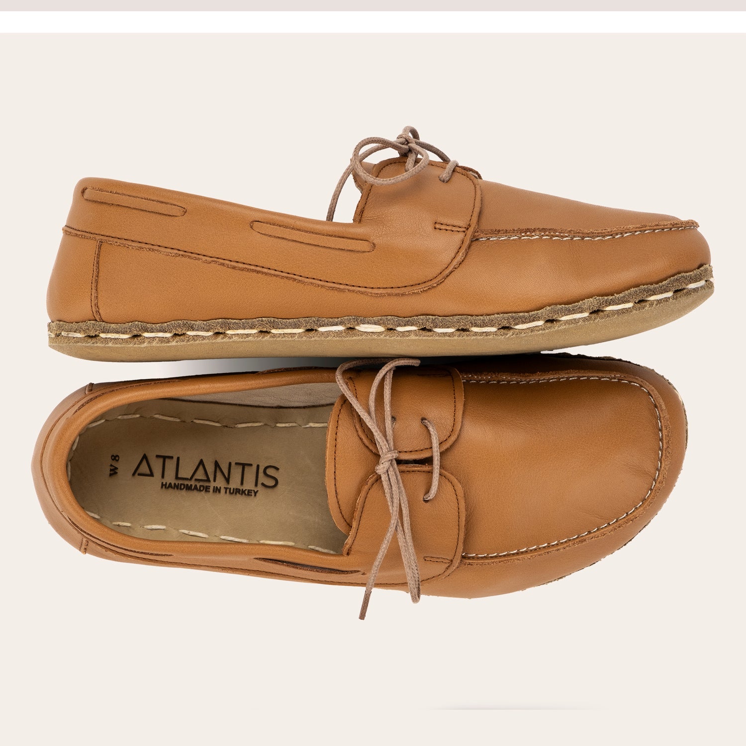 Men's Coconut Brown Dock Shoes - Atlantis Handmade Shoes -