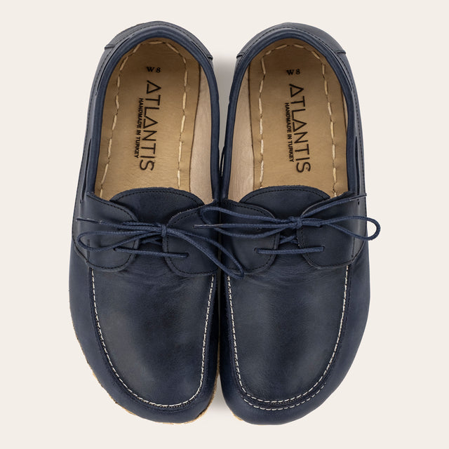 Women's Blue Dock Shoes - Atlantis Handmade Shoes -