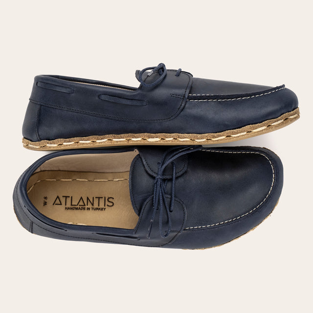 Women's Blue Dock Shoes - Atlantis Handmade Shoes -
