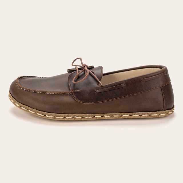 Men's Coffee Brown Dock Shoes - Atlantis Handmade Shoes -