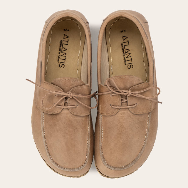 Women's Tan Dock Shoes - Atlantis Handmade Shoes -