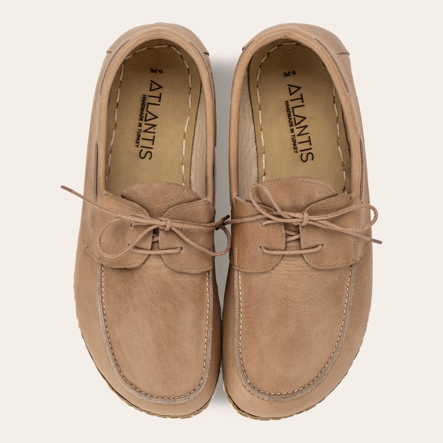 Men's Tan Dock Shoes - Atlantis Handmade Shoes -