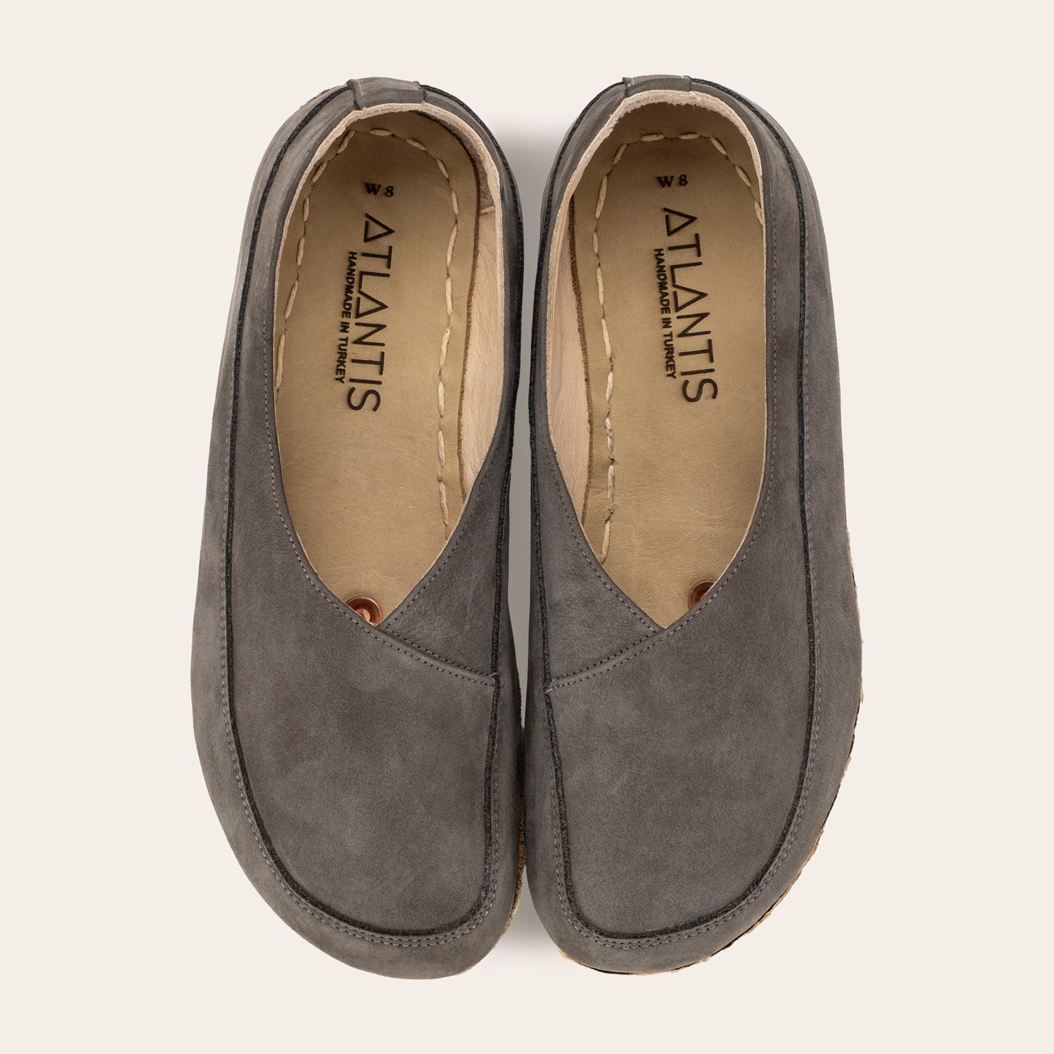 Gray Barefoot Cross Ballet Flats - Atlantis Handmade Shoes -