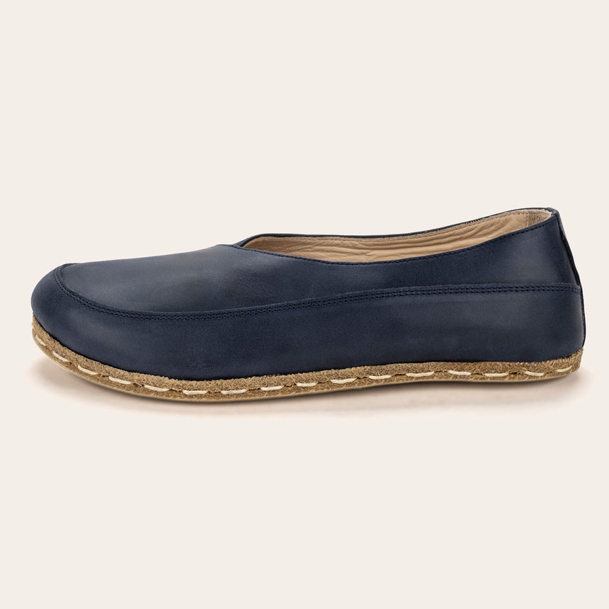 Blue Barefoot Cross Ballet Flats - Atlantis Handmade Shoes -