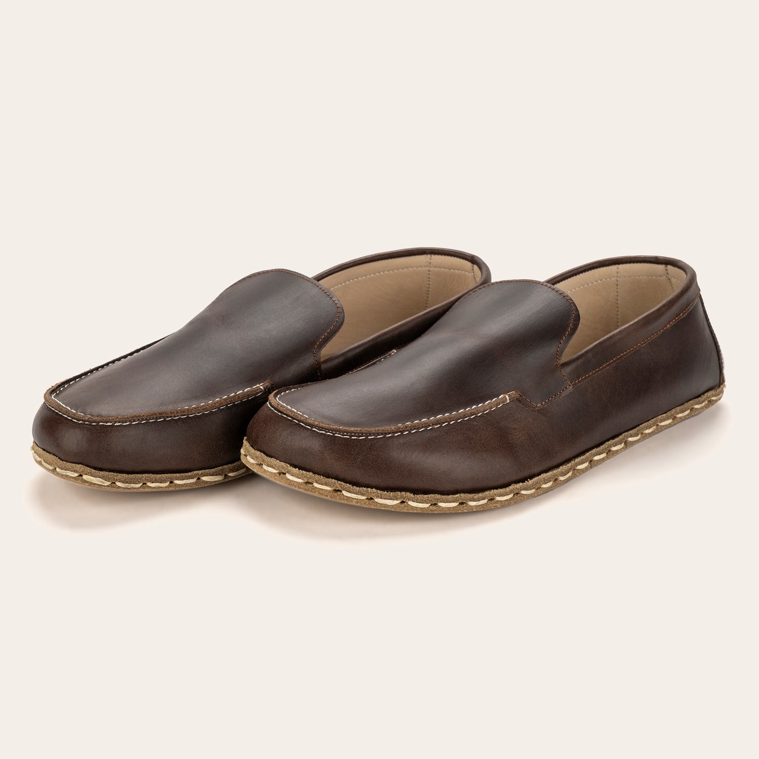 Women's Coffee Brown Moccasins - Atlantis Handmade Shoes -
