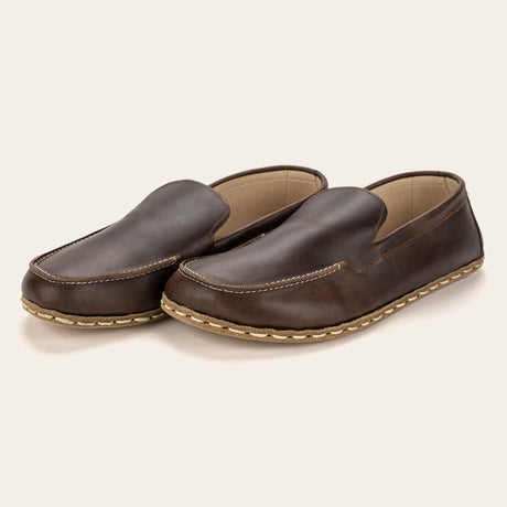 Men's Coffee Brown Moccasins - Atlantis Handmade Shoes -