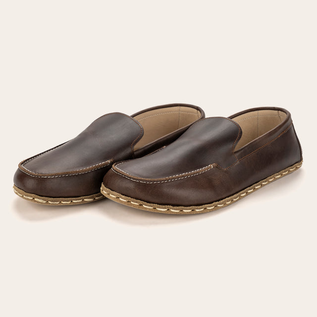 Men's Coffee Brown Moccasins - Atlantis Handmade Shoes -