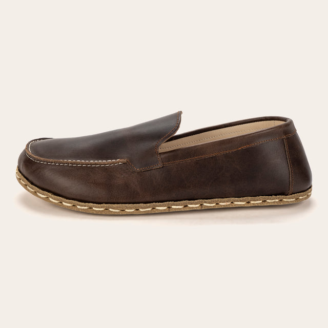 Men's Coffee Brown Moccasins - Atlantis Handmade Shoes -