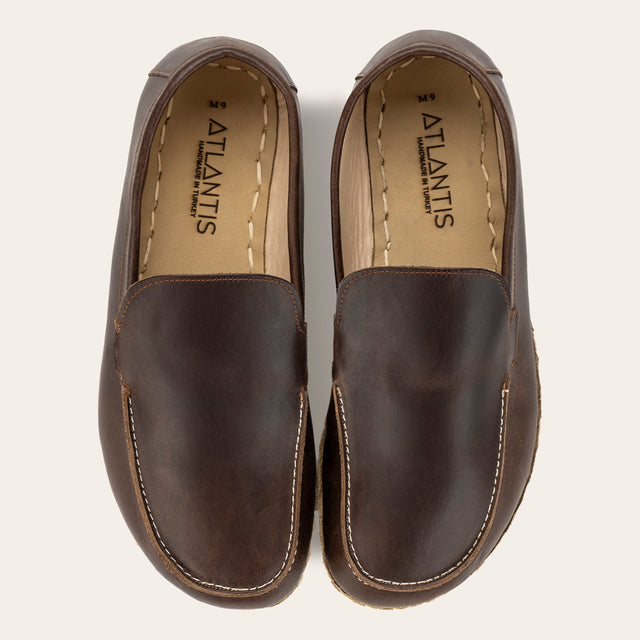 Men's Coffee Brown Moccasins - Atlantis Handmade Shoes -