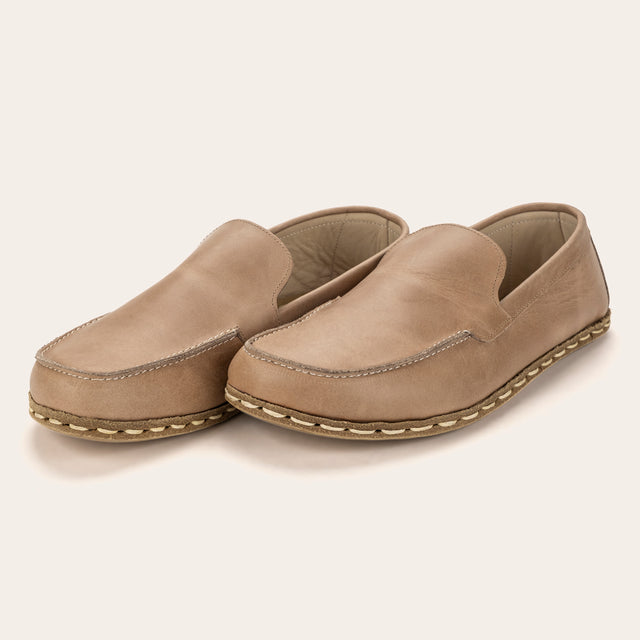 Men's Tan Moccasins - Atlantis Handmade Shoes -