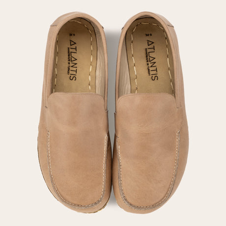 Men's Tan Moccasins - Atlantis Handmade Shoes -