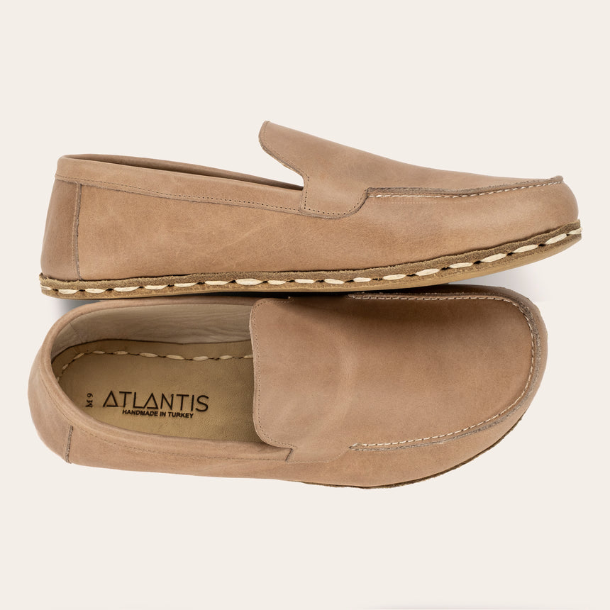 Men's Tan Moccasins - Atlantis Handmade Shoes -