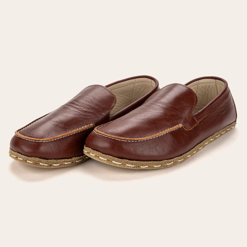 Men's Peru Brown Moccasins - Atlantis Handmade Shoes -