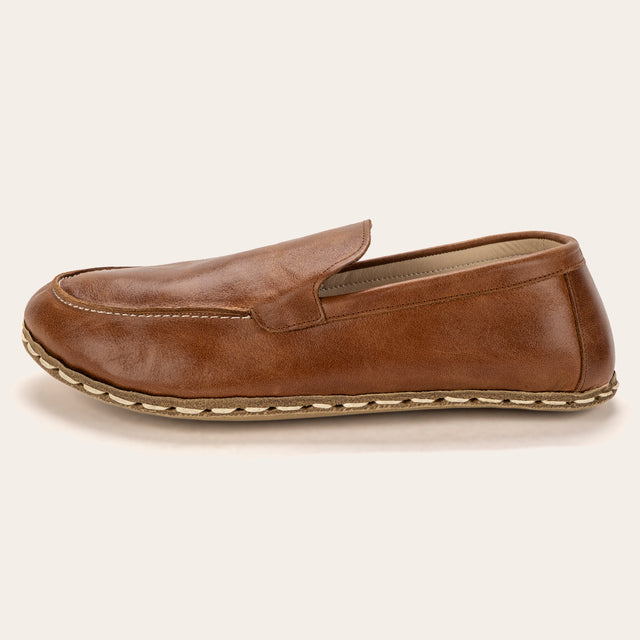 Women's Antique Brown Moccasin - Atlantis Handmade Shoes -