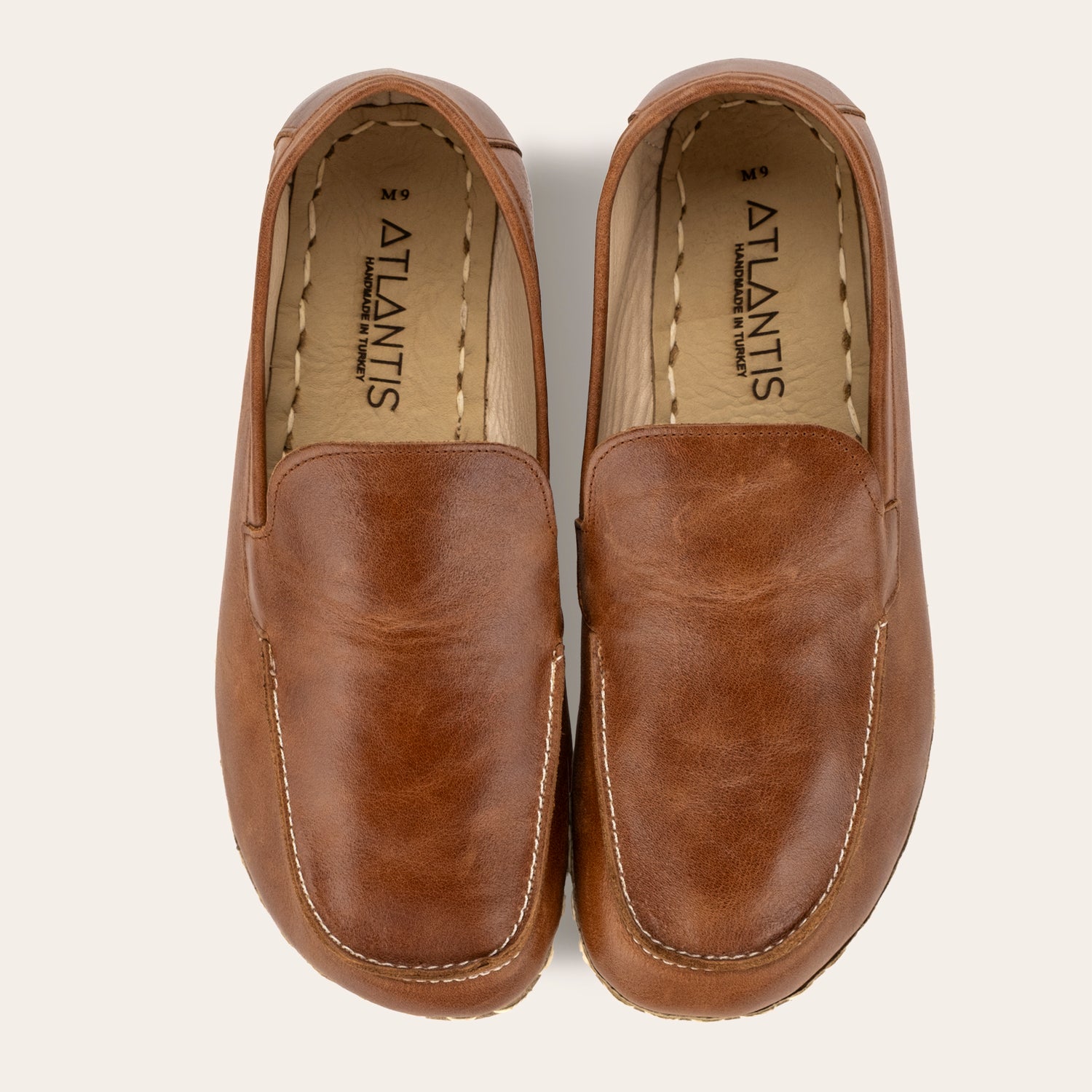 Men's Antique Brown Moccasins - Atlantis Handmade Shoes -