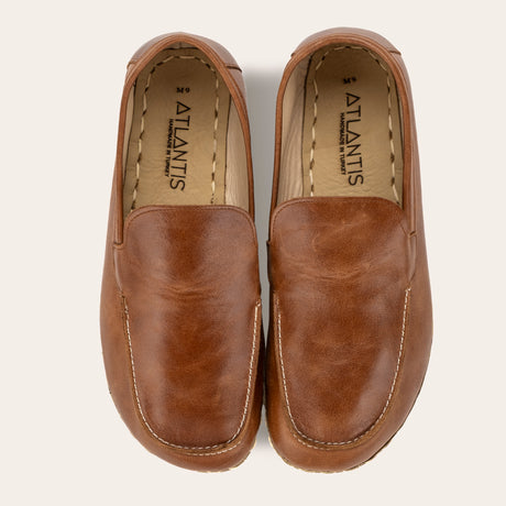 Men's Antique Brown Moccasins - Atlantis Handmade Shoes -