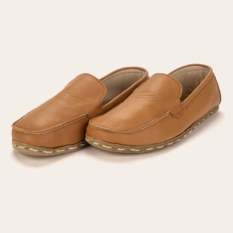 Men's Coconut Brown Moccasins - Atlantis Handmade Shoes -