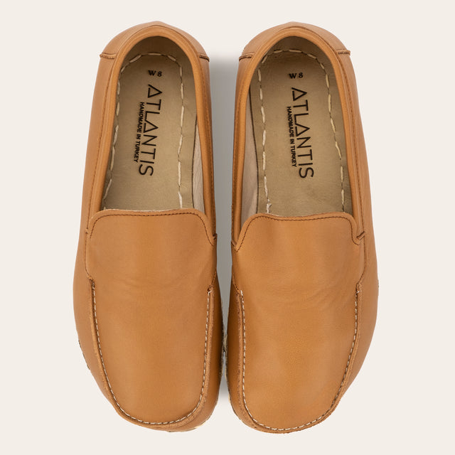 Women's Coconut Brown Moccasins - Atlantis Handmade Shoes -