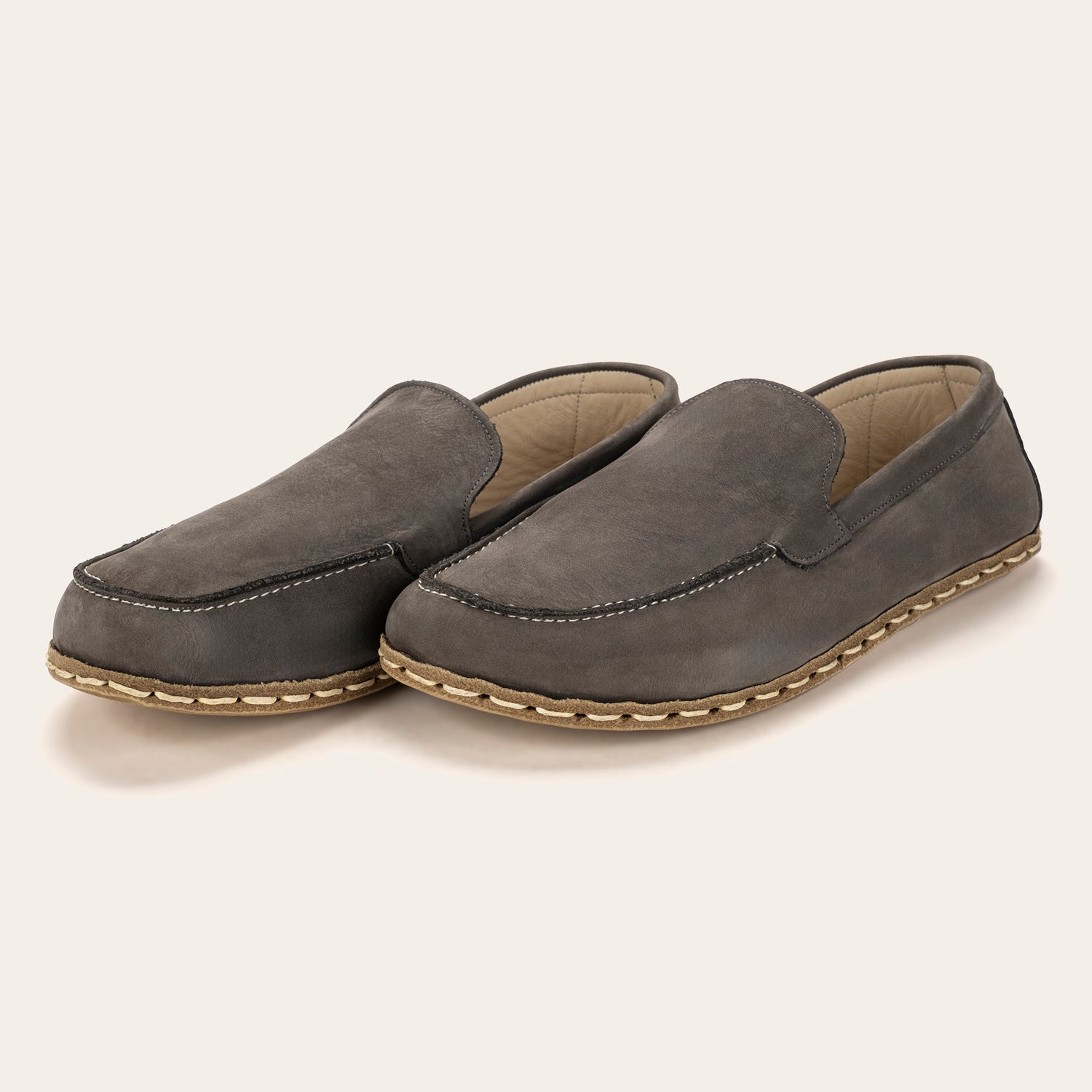 Men's Gray Moccasins - Atlantis Handmade Shoes -