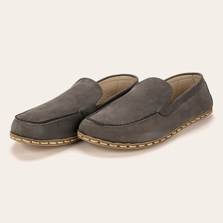 Men's Gray Moccasins - Atlantis Handmade Shoes -