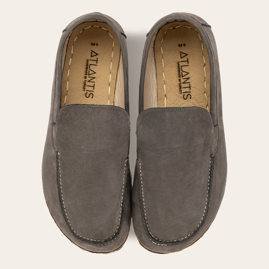 Men's Gray Moccasins - Atlantis Handmade Shoes -
