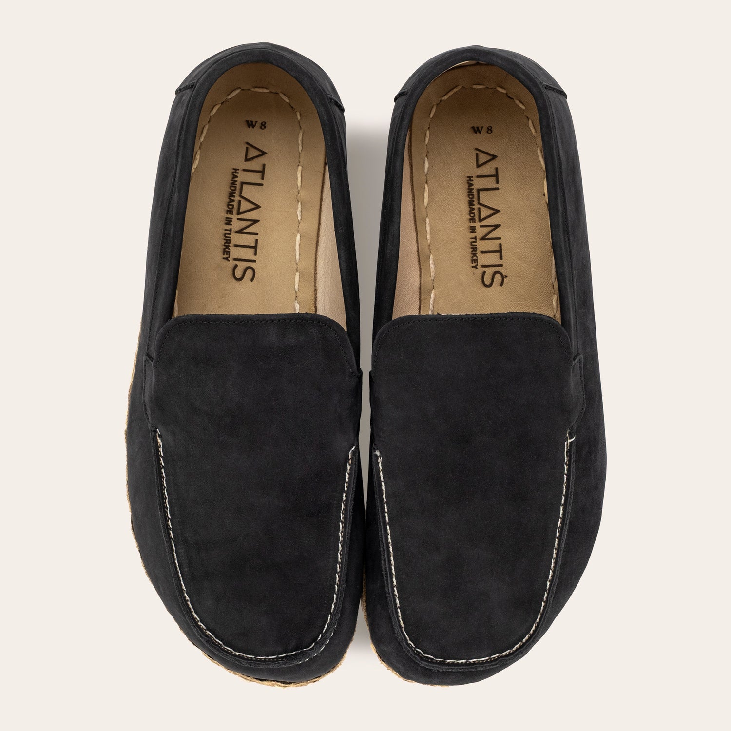 Men's Black Nubuck Moccasins - Atlantis Handmade Shoes -