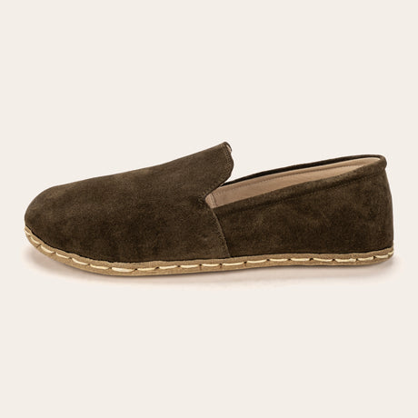 Men's Khaki Green Suede Minimalists - Atlantis Handmade Shoes -