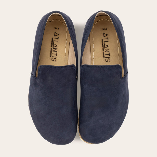 Women's Navy Nubuck Minimalists - Atlantis Handmade Shoes -