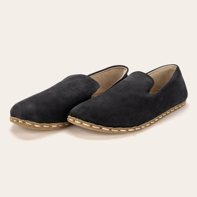 Women's Black Nubuck Minimalists - Atlantis Handmade Shoes -