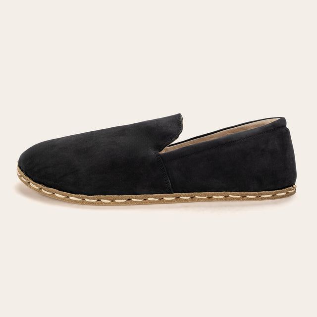 Women's Black Nubuck Minimalists - Atlantis Handmade Shoes -