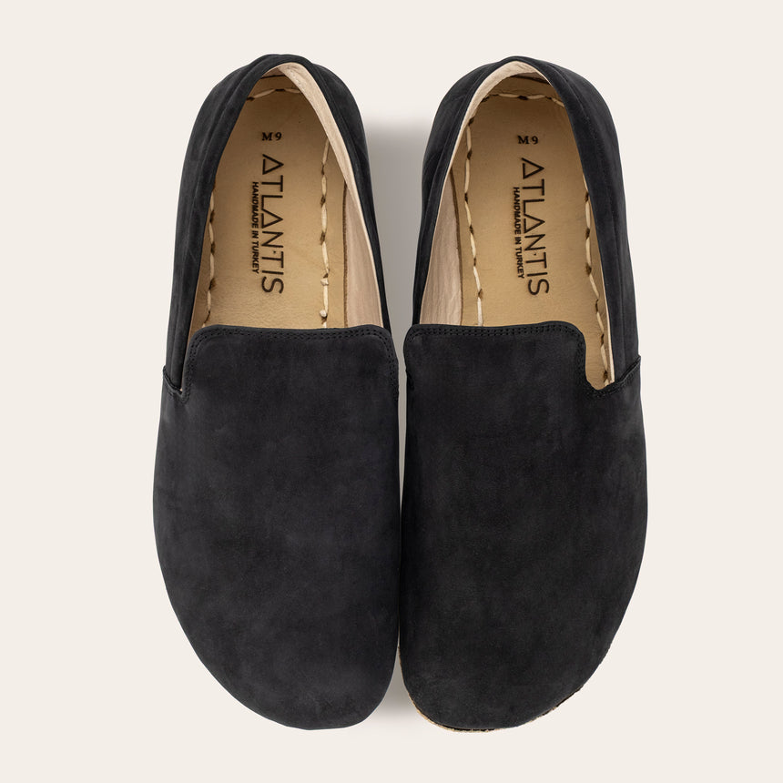 Women's Black Nubuck Minimalists - Atlantis Handmade Shoes -