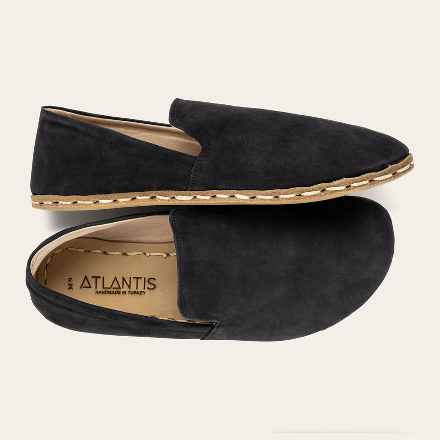 Women's Black Nubuck Minimalists - Atlantis Handmade Shoes -