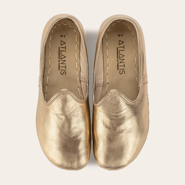 Women's Gold Barefoots - Atlantis Handmade Shoes -