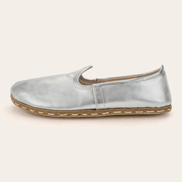 Women's Silver Barefoots - Atlantis Handmade Shoes -