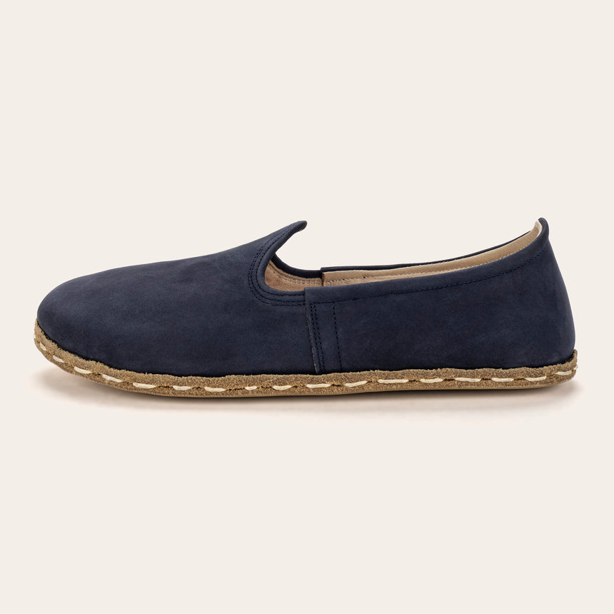 Men's Navy Nubuck Barefoots - Atlantis Handmade Shoes -
