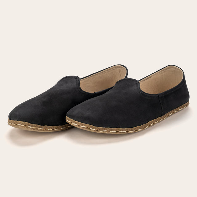 Women's Black Nubuck Barefoots - Atlantis Handmade Shoes -
