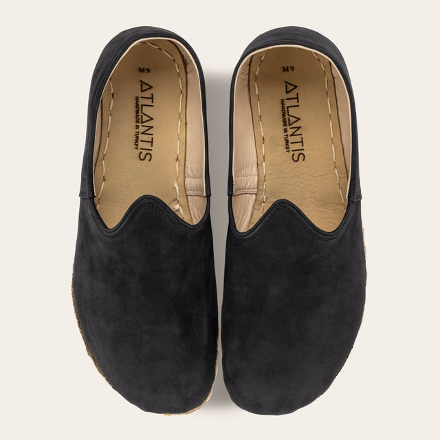 Women's Black Nubuck Barefoots - Atlantis Handmade Shoes -