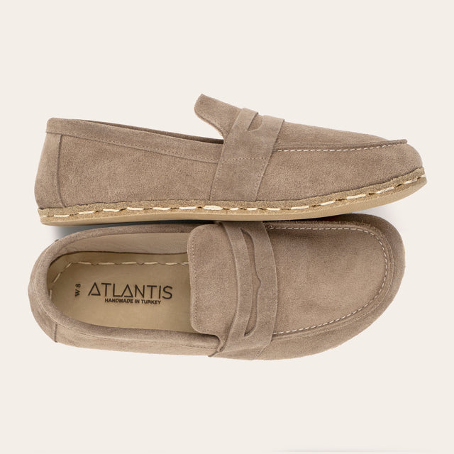 Women's Sand Penny Loafers - Atlantis Handmade Shoes -